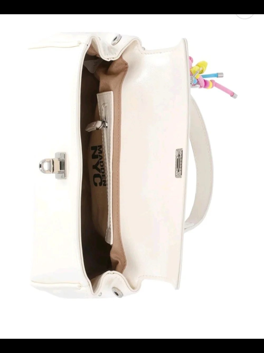 Madden NYC Women's Flap Top Handle Bag, White